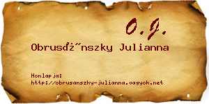 Obrusánszky Julianna névjegykártya