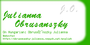 julianna obrusanszky business card